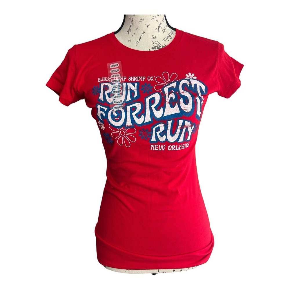 Bubba Gump Shrimp Co Run Forrest‎ Run New Orleans Graphic T Shirt Red Junior Med